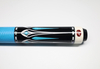 Ebony with Blue Turquoise & Lizard Grain Grip Pool Cue