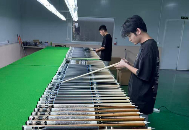 pool cues gameplay in professional billiard room